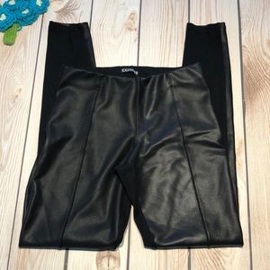 Express women’s faux leather front leggings